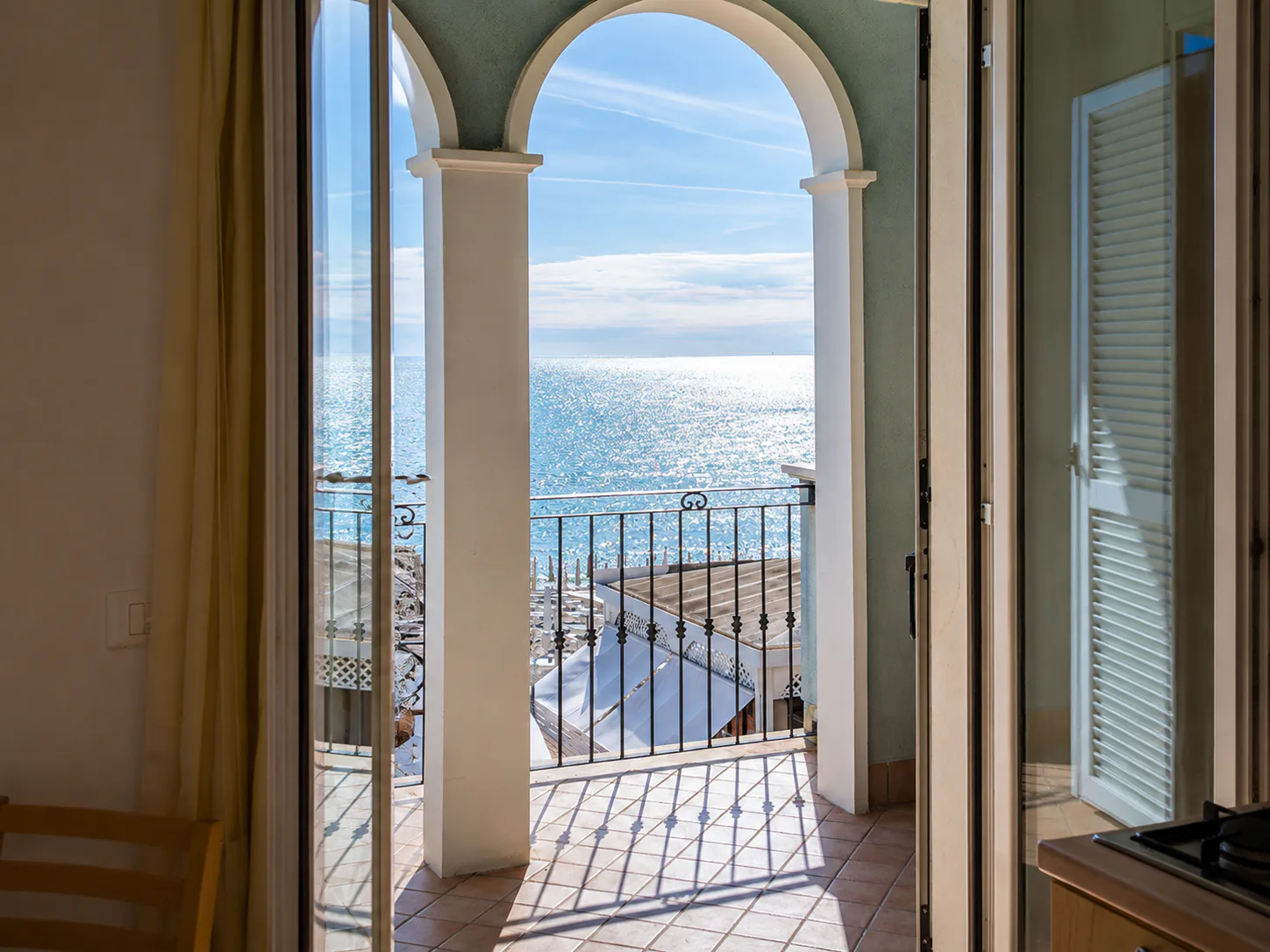 Vista sul mare da un alloggio dell’Hotel Bianchi
